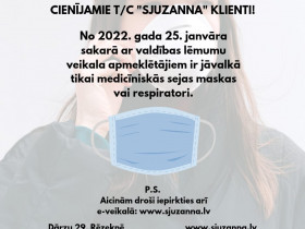 FROM 25 JANUARY 2022, ANNOUNCED BY GOVERNMENT SHOP VISITORS SHOULD ONLY WEAR MEDICAL FACE MASK OR RESPIRATORS